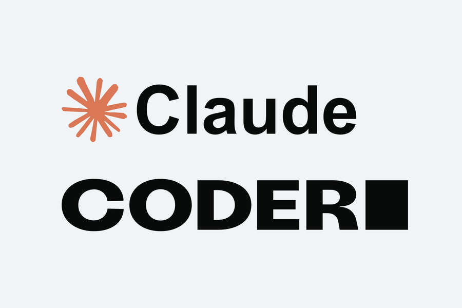 Claude and Coder logos stacked vertically